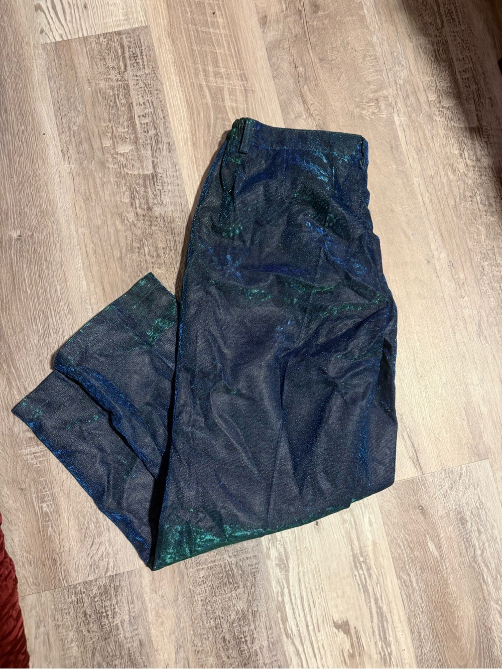 Men's Navy Dress Pants with Green Shimmer